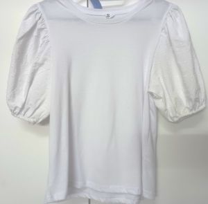 Adult Female Costumes to Hire - White top with puff sleeve - M